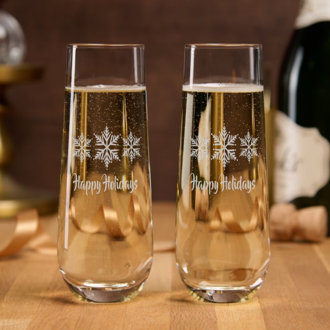 Holiday Snowflake  Stemless Champagne Flute (Party)
