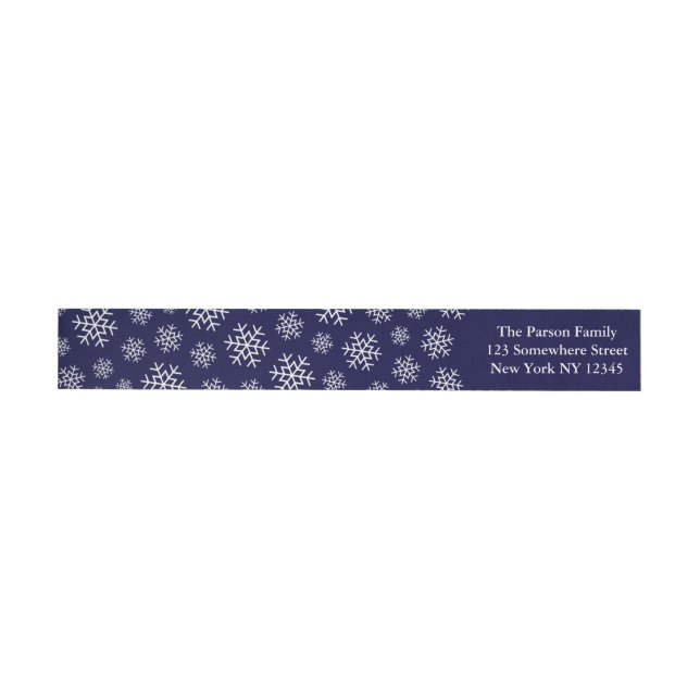 Holiday Snowflake Wraparound Label Navy (Individual)