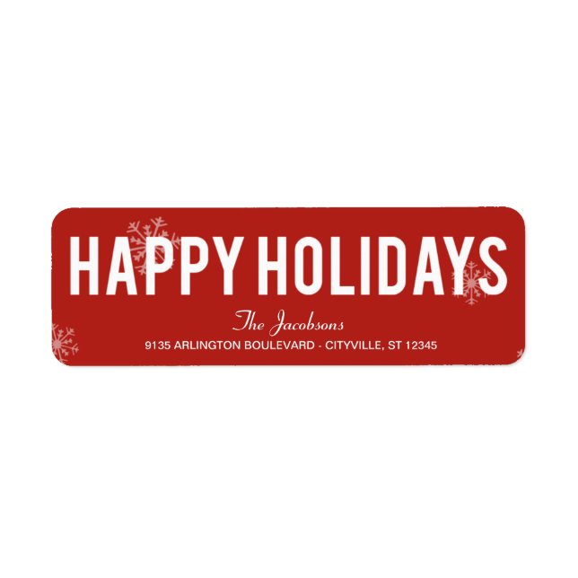 Holiday Snowflakes Address Label (Front)