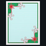 Holiday Snowflakes and Swirls Beautiful Letterhead<br><div class="desc">Beautiful letterhead stationery for the holidays! Write a letter to Santa or from Santa! Cherie's Art original.</div>