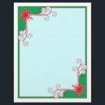 Holiday Snowflakes and Swirls Beautiful Letterhead<br><div class="desc">Beautiful letterhead stationery for the holidays! Write a letter to Santa or from Santa! Cherie's Art original.</div>