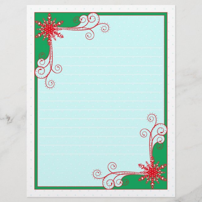 Holiday Snowflakes and Swirls Beautiful Letterhead (Front)