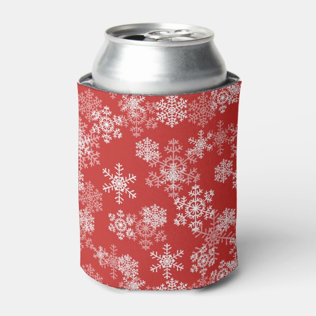 Holiday Snowflakes Can Cooler (Can Front)