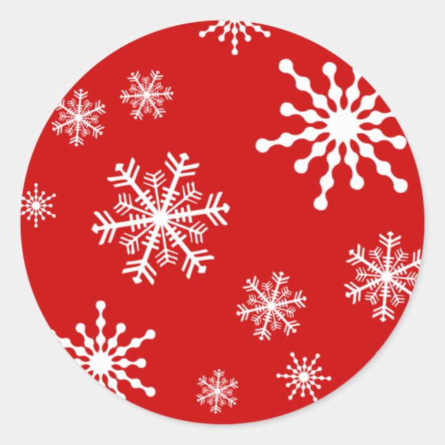 Holiday Snowflakes Classic Round Sticker (Front)