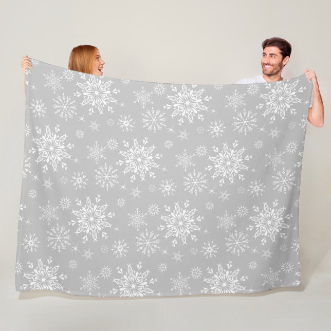 Holiday Snowflakes Fleece Blanket (In Situ)