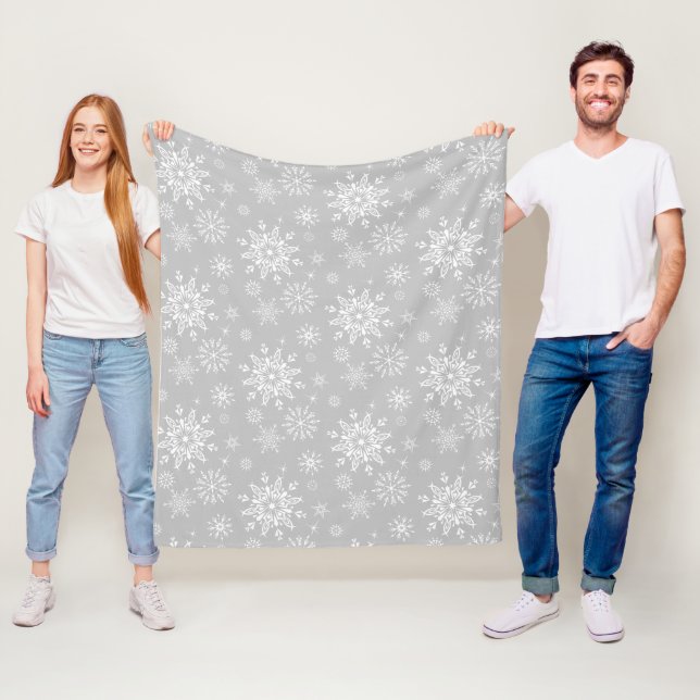 Holiday Snowflakes Fleece Blanket (In Situ)
