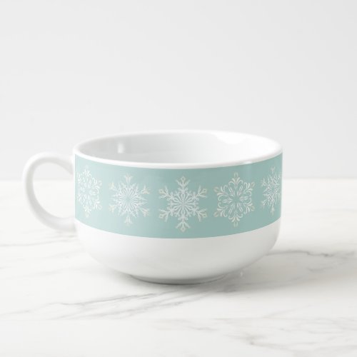 Holiday Snowflakes Jumbo Soup Mug