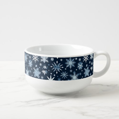 Holiday Snowflakes Jumbo Soup Mug