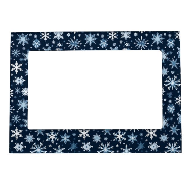 Holiday Snowflakes Magnet Picture Frame (Front)