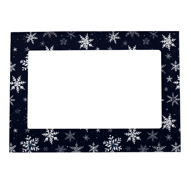 Holiday Snowflakes Magnet Picture Frame (Front)