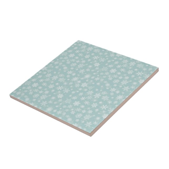 Holiday Snowflakes Merry Christmas Ceramic Tile (Side)