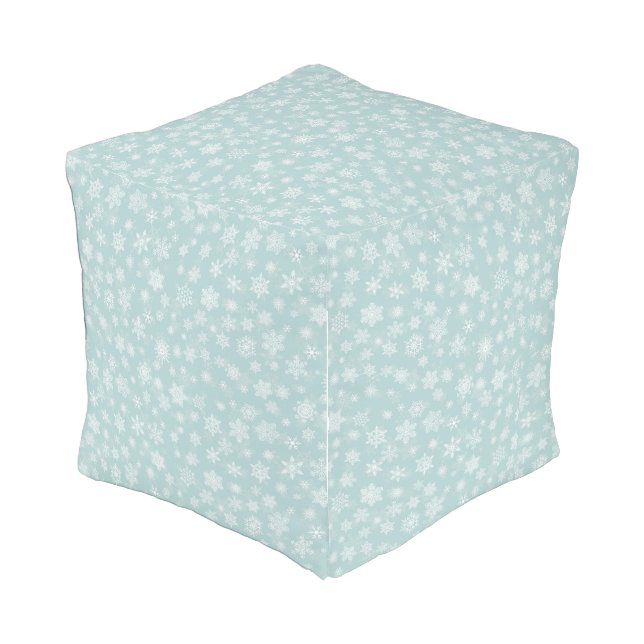 Holiday Snowflakes Merry Christmas Outdoor Pouf (Angled Back)