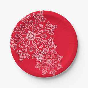 Holiday Snowflakes Paper Plates