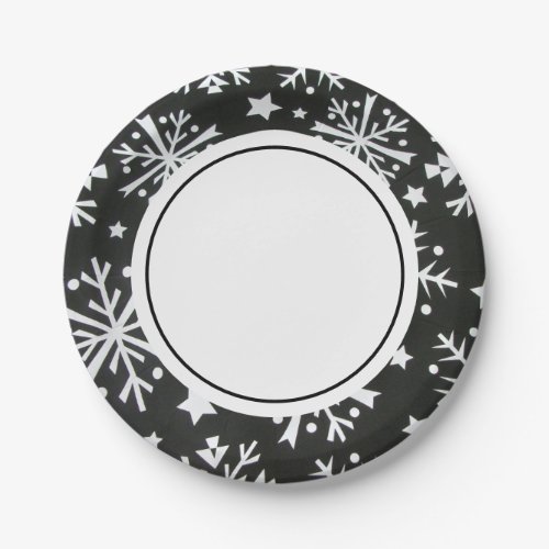 Holiday snowflakes Party Paper Plate