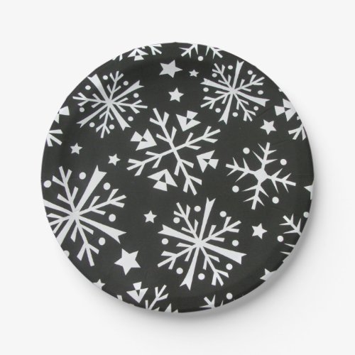 Holiday snowflakes Party Paper Plate