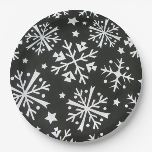 Holiday snowflakes Party Paper Plate