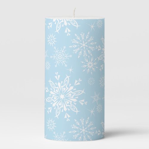 Holiday  Snowflakes Pillar Candle