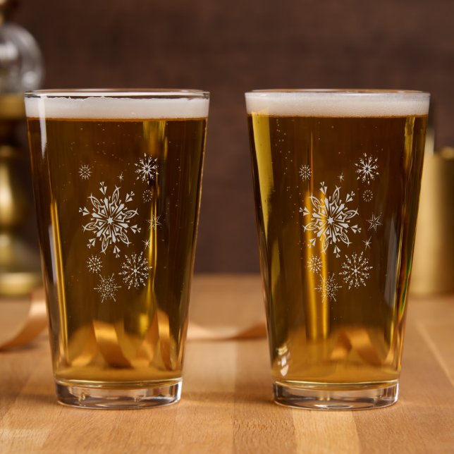 Holiday Snowflakes Pint Glass (Party)