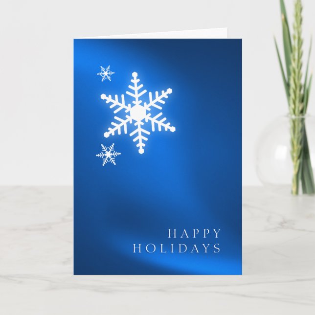 Holiday Snowflakes Royal Blue card (Front)