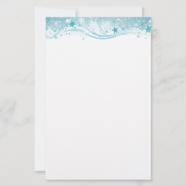 Holiday Snowflakes Stationery Paper (Front)