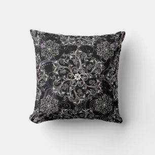 Holiday Snowflakes Throw Pillow