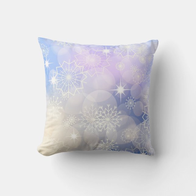 Holiday Snowflakes Throw Pillow (Front)