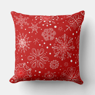 Holiday Snowflakes Throw Pillow