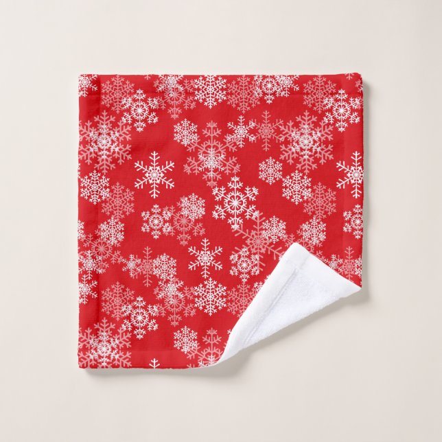 Holiday Snowflakes Washcloth Towel (Wash Cloth)