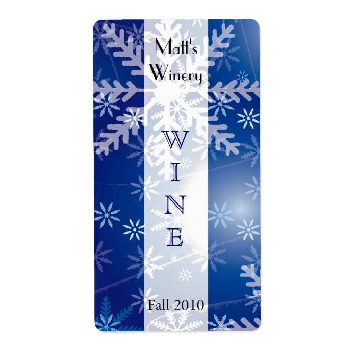 Holiday Snowflakes Wine Labels