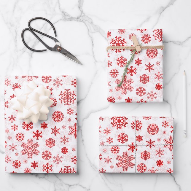 Holiday Snowflakes Wrapping Paper Sheets (Front)