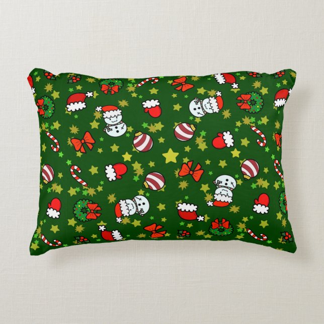 Holiday Snowman Accent Pillow (Front)
