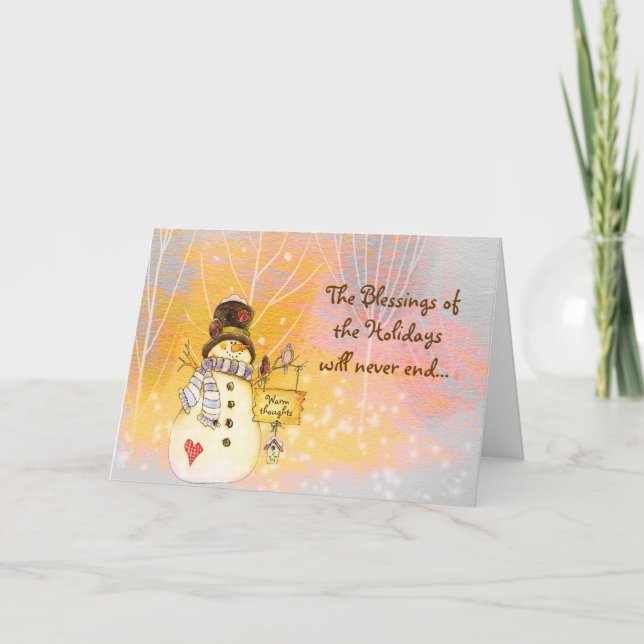 Holiday Snowman Blessings card (Front)