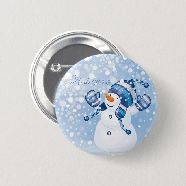 Holiday Snowman Button (Front & Back)