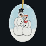 Holiday Snowman Ceramic Ornament<br><div class="desc">A cute Snowman ornament for the holidays.</div>