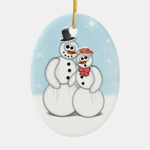 Holiday Snowman Ceramic Ornament - A cute Snowman ornament for the holidays. 
