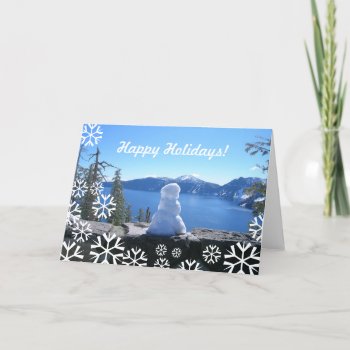 Holiday Snowman  Crater Lake National Park by ebroskie1234 at Zazzle