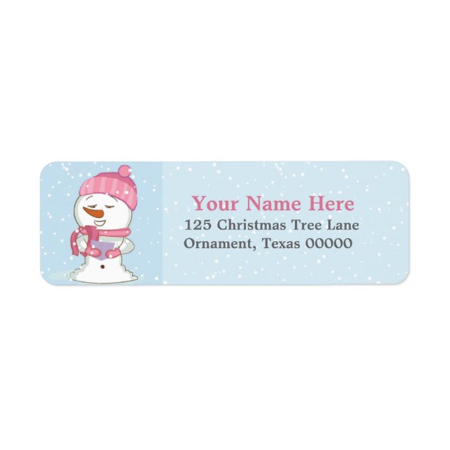 Holiday Snowman Custom Return Address Labels (Front)