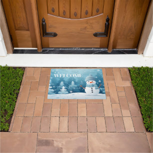 Holiday Snowman Doormat