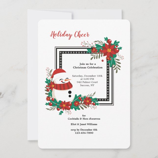 Holiday Snowman Invitation (Front)