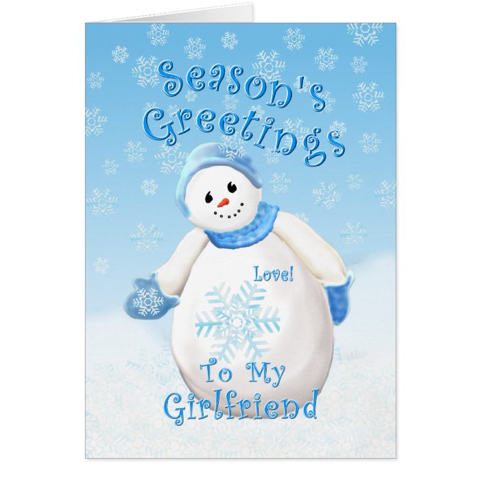 Holiday Snowman Love for Girlfriend Card