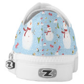 Holiday Snowman Pattern Low-Top Sneakers (Left Shoe Back)