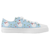Holiday Snowman Pattern Low-Top Sneakers (Left Shoe Inside)