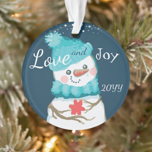 Holiday Snowman Personalized Ornament