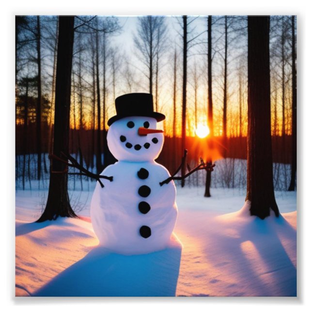 Holiday Snowman Photo Print (Front)