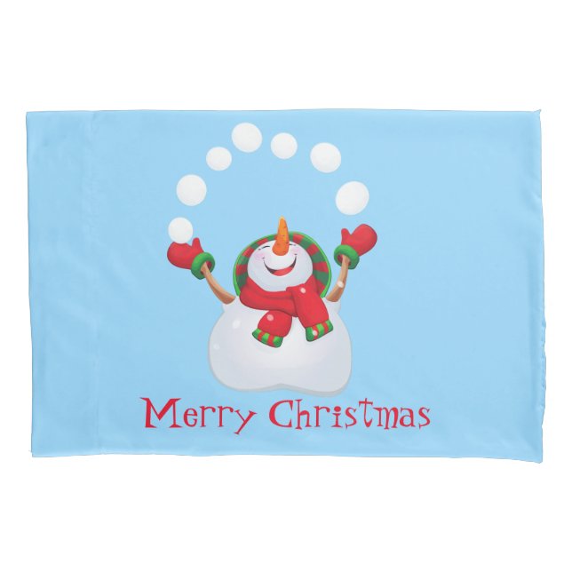 Holiday Snowman Pillowcase (Front)