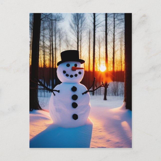 Holiday Snowman Postcard (Front)