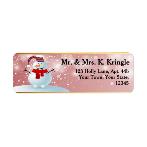 Holiday Snowman Return Address Labels