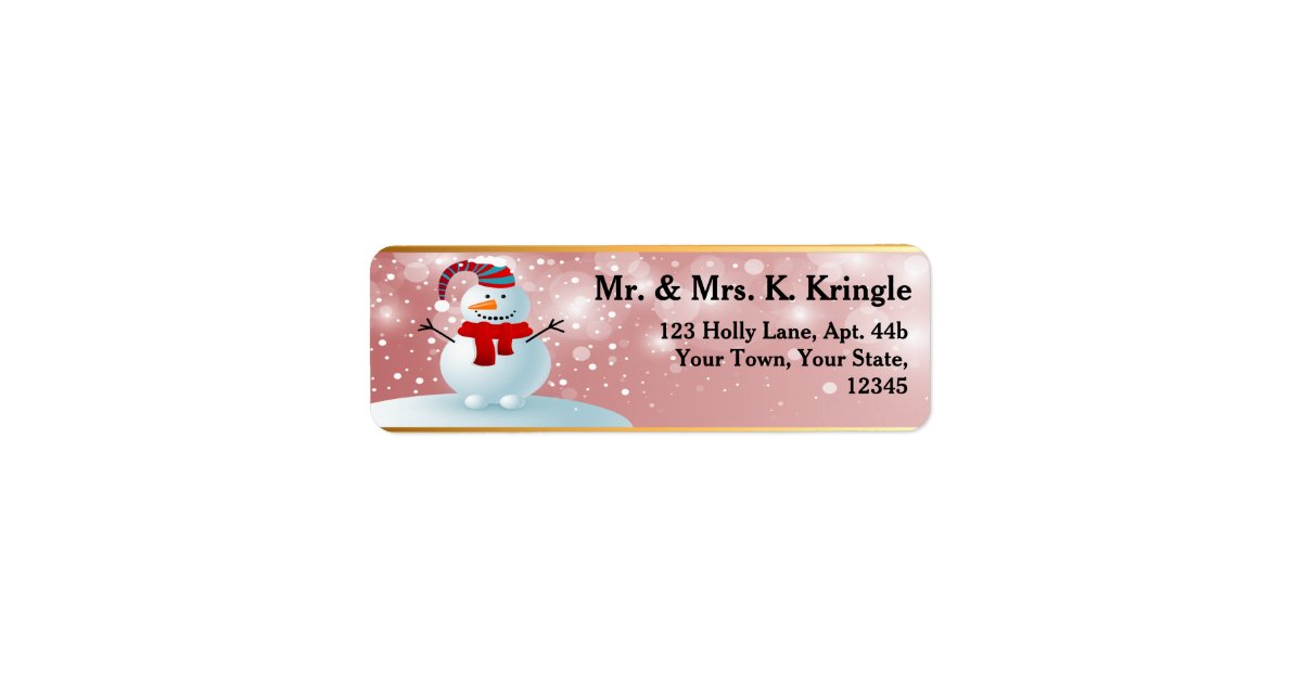 Holiday Snowman Return Address Labels | Zazzle