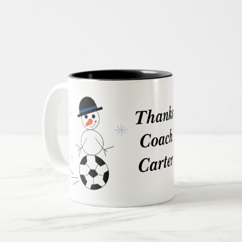 Holiday Snowman Soccer Coach Coffee Mug