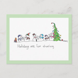 Holiday Snowmen Postcard